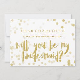 Imitate Gold Confetti wird meine Bridesmaid Einladung
