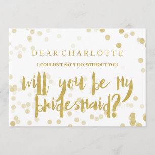 Imitate Gold Confetti wird meine Bridesmaid Einladung