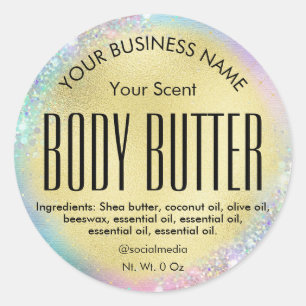 Imitate Gold Cotton Candy Candy Cour Body Butter E Runder Aufkleber