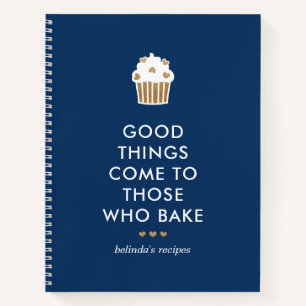 Imitate Gold Cupcake Blue Gute Dinge Backen Rezept Notizblock