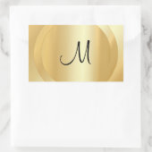 Imitate Gold Custom Hand Script Monogram Template Rechteckiger Aufkleber (Tasche)