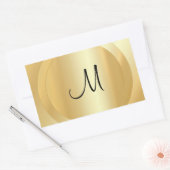 Imitate Gold Custom Hand Script Monogram Template Rechteckiger Aufkleber (Umschlag)