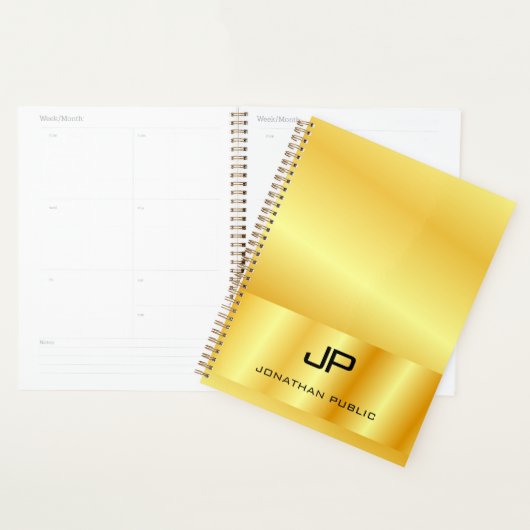 Imitate Gold Custom Mit Monogramm Template Elegant Planer (Anzeige)