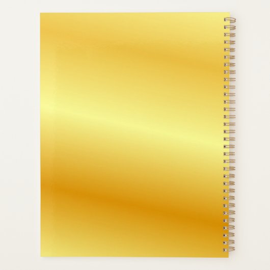 Imitate Gold Custom Mit Monogramm Template Elegant Planer (Rückseite)