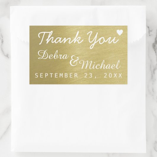 Imitate Gold Danke, Hochzeit Rechteckiger Aufkleber (Tasche)