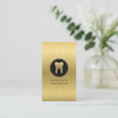 Imitate Gold Dental Business Card Visitenkarte (Stehend Vorderseite)