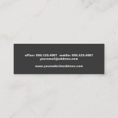 Imitate Gold Diagonal Mini Business Card Mini Visitenkarte (Rückseite)