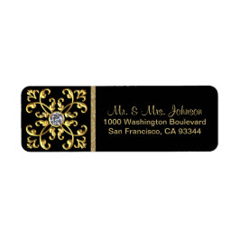 Imitate Gold Diamond Black Envelope Rücksendeadres