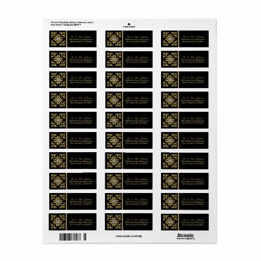 Imitate Gold Diamond Black Envelope Rücksendeadres (Vorne)