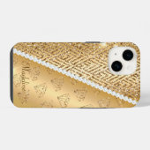 Imitate Gold & Diamonds iPhone 14 Grosses Gehäuse, iPhone Hülle (Rückseite (Horizontal))