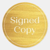 Imitate Gold | Einfaches signiertes Comic für das Runder Aufkleber (Vorderseite)