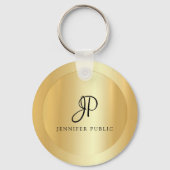 Imitate Gold Elegant Name Monogram Initial Templat Schlüsselanhänger (Vorderseite)