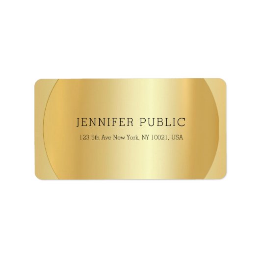 Imitate Gold Elegante Berufliche Moderne Vorlage Adressaufkleber (Vorne)