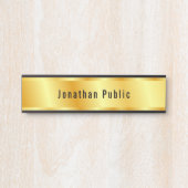 Imitate Gold Elegante Glamour Trendy Template Türschild (Vorderseite )