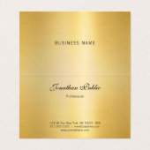 Imitate Gold Elegante handgeschriebene Script Mono Visitenkarten (Innenseite Aufgefaltet)