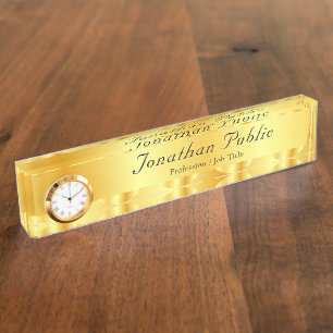 Imitate Gold Elegante Handgeschriebene Skriptvorla Namensplakette