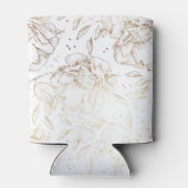 Imitate Gold Elegante handgezeichnete Blumenzettel Dosenkühler (Rückseite)