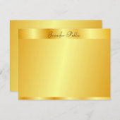 Imitate Gold Elegante Handschrift Name Textvorlage Mitteilungskarte (Vorne/Hinten)