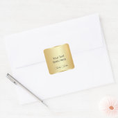 Imitate Gold Elegante Handwriting-Skriptvorlage Quadratischer Aufkleber (Umschlag)