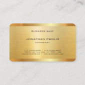 Imitate Gold Elegante Moderne Monogram Luxury Temp Visitenkarte (Rückseite)