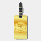 Imitate Gold Elegante Moderne Monogram Trendy Temp Gepäckanhänger (Vorderseite vertikal)