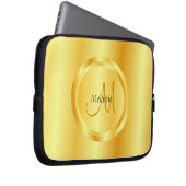 Imitate Gold Elegante Moderne Monogram Trendy Temp Laptopschutzhülle (Vorne Rechts)