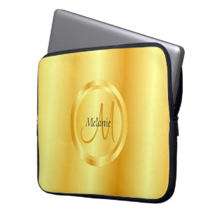 Imitate Gold Elegante Moderne Monogram Trendy Temp Laptopschutzhülle