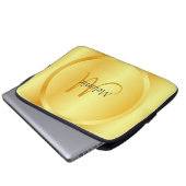 Imitate Gold Elegante Moderne Monogram Vorlage Laptopschutzhülle (Vorne Knopf)