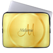 Imitate Gold Elegante Moderne Monogram Vorlage Laptopschutzhülle (Vorderseite)