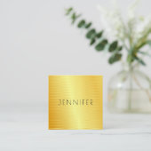 Imitate Gold Elegante Moderne Vorlage Beruflich Quadratische Visitenkarte (Stehend Vorderseite)