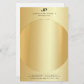 Imitate Gold Elegante Monogram Moderne Vorlage Briefpapier (Vorne/Hinten)