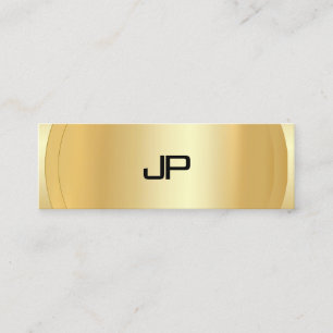 Imitate Gold Elegante Monogram Moderne Vorlage Mini Visitenkarte
