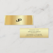 Imitate Gold Elegante Monogram Moderne Vorlage Mini Visitenkarte (Vorne/Hinten)