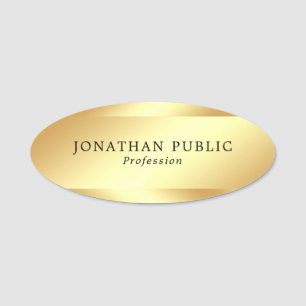 Imitate Gold Elegante Personalisierte Moderne Vorl Namensschild