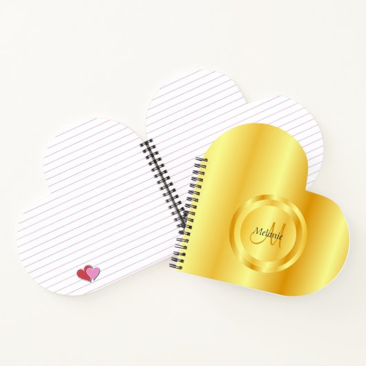 Imitate Gold Elegante Template Monogram Personalis Notizblock (Innenseite)