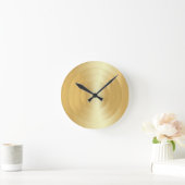 Imitate Gold Elegante trendige Vorlage Glamour Runde Wanduhr (Zuhause)