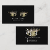 Imitate Gold Eyelashes Salon Visitenkarte (Vorne/Hinten)