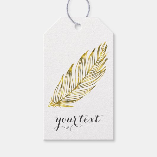 Imitate Gold Feather Gift Tags Geschenkanhänger (Vorderseite)