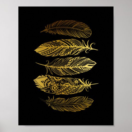 Imitate Gold Feather Tribal Print Poster (Vorne)
