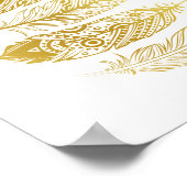 Imitate Gold Feathers Tribal Print Poster (Ecke)