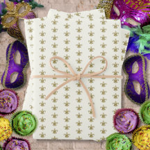 Imitate Gold FleurDeLis auf Elfenbein