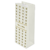 Imitate Gold FleurDeLis auf Elfenbein Geschenktüte Für Weinflaschen (Vorderseite Schrägansicht)
