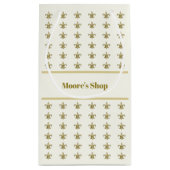 Imitate Gold FleurDeLis auf Elfenbein Kleine Geschenktüte (Rückseite)