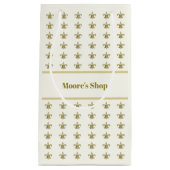 Imitate Gold FleurDeLis auf Elfenbein Kleine Geschenktüte (Vorderseite)