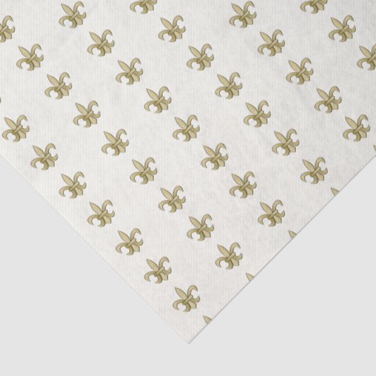 Imitate Gold FleurDeLis auf Elfenbein Seidenpapier (Ausschnitt)