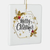 Imitate Gold Floral Frohe Weihnachten| Ornament (Rechts)