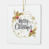 Imitate Gold Floral Frohe Weihnachten| Ornament (Links)