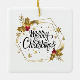Imitate Gold Floral Frohe Weihnachten| Ornament