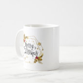 Imitate Gold Floral Frohe Weihnachten| Tasse (Vorderseite Links)