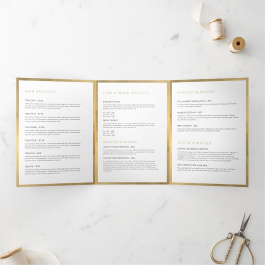 Imitate Gold Floral Luxe Salon Broschüre (Innenseite)